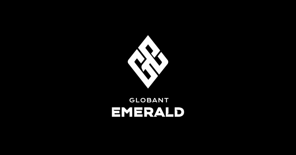 Globant Emerald Team Logo con fondo negro